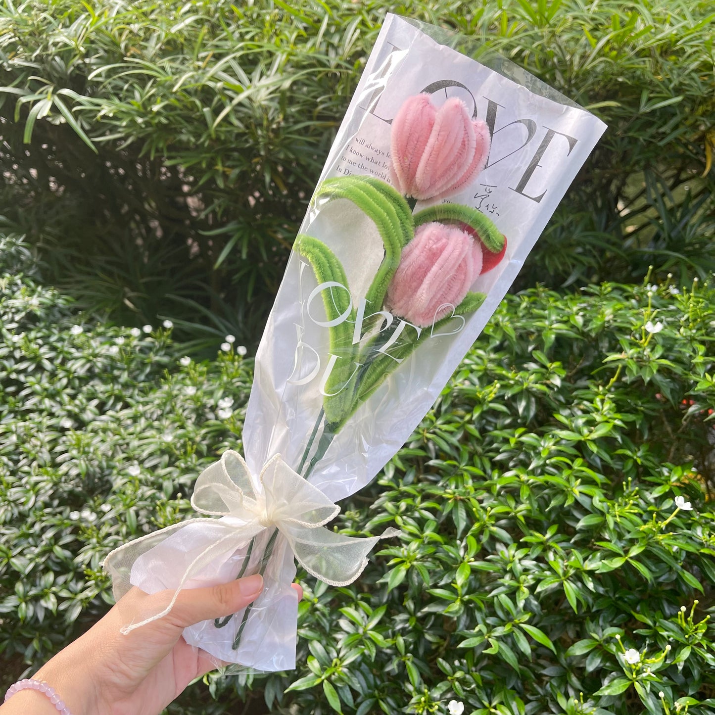 Handmade Tulip Twisted Stick Bouquet (2pcs)