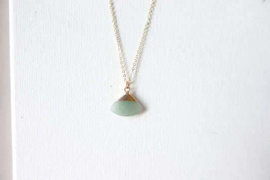 Triangle Gemstone Short Necklace