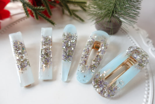 Snow Blue Christmas Hair Clip