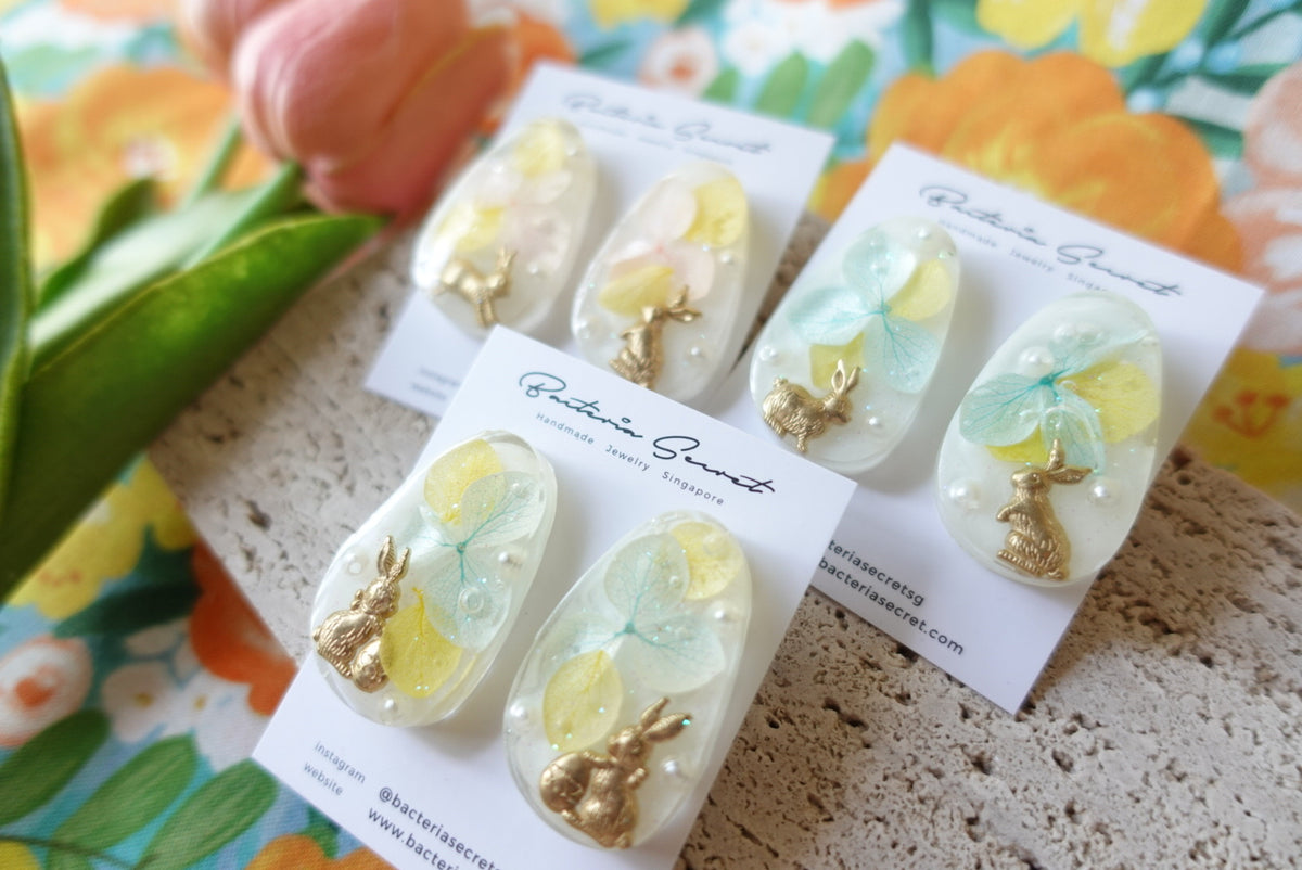 Easter Bunny Floral Studs