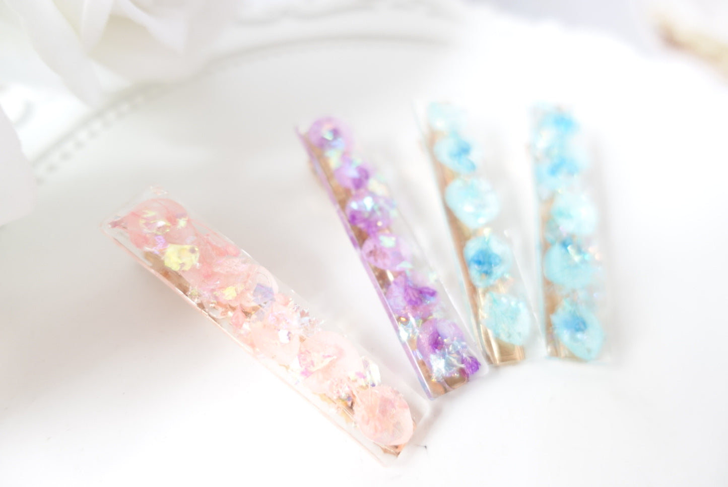 Colorful Hydrangea Petals Hair Clip