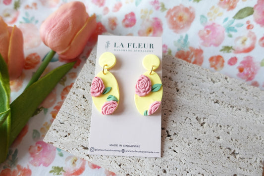 Yellow Blossom Summer Polymer Clay Earrings 3